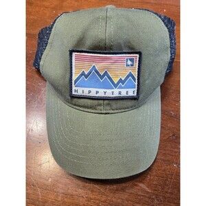 HippyTree Hat Cap Mens Snapback Trucker Mesh Olive Green Mountain Surf Outdoor